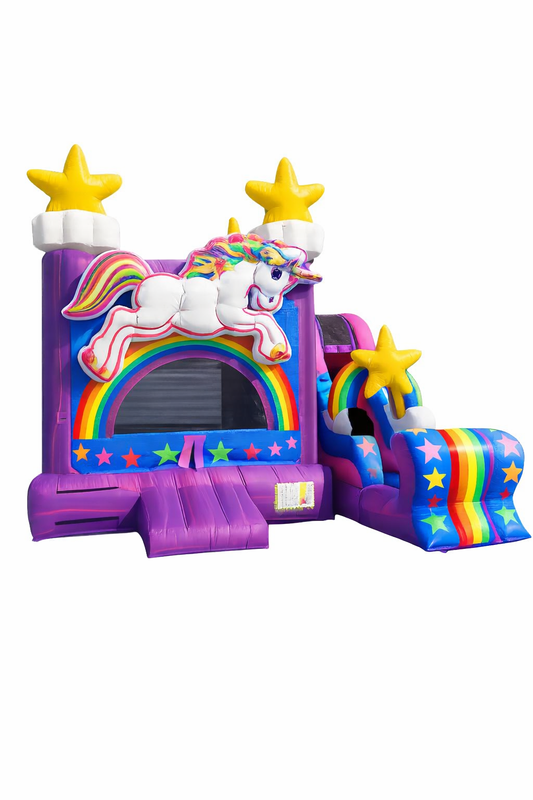 Unicorn springkussen met glijbaan